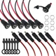 Tugermoola 6 Sets 5.5 x 2.1mm DC Power Jack Threaded Female Panel Mount Barre...