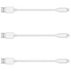 3 PCS 10 Inch Short USBA To L Cables 3A Fast Charging Sync Cord White