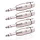 Smithok 4 Pack XLR Female to 1/4" TRS Adapter, Balanced Silver 