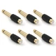 Vce Rca To 1/4" Audio Adapter, 6.35Mm Mono Plug Male To Rca Female