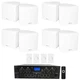 Rockville 4-Room Home Audio Kit Stereo+8) White Wall Cube Speakers+Wall Controls
