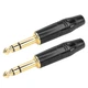 PNGKNYOCN 1/4 Connecto Stereo Plugs, 6.35mm TRS Gold Plated Solder Type Black 