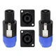 HBU Pack of 4 Speakon Plug Kit - 2pcs 4 Pole SpeakON Standard, Blue