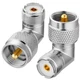 RFAdapter PL259 Right Angle, 2 Pack UHF Male to Female Coax 2-Pack, silver 