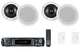 Rockville 2-Room Home Audio Receiver Amp+(4) 8" Ceiling Speakers+Wall Controls