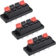 uxcell&reg; 3pcs 4 Way Jack Socket Spring Push Release Connector Speaker 3 