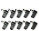 RLECS 10pcs Right Angle 5.5 x 2.1mm/0.22 x 0.08 inch DC Socket Jack Black 