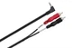 Hosa CMR-206R Stereo Breakout Cable, Right-angle 3.5 mm TRS to Dual RCA - 6 Foot