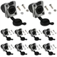 10PCS Panel Mounting RJ45 IP65 Waterproof PCB Signal 10, black