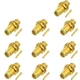 Eightwood 10pcs SMA Female Bulkhead Solder Connector for RG402 .141 Semi-Rigi...