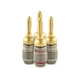 Nakamichi FanLock Excel Series 24k Gold Plated Banana 4 Pcs (2-Pairs), 