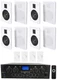 Rockville 4-Room Home Audio Kit Stereo+8) White Slim Wall Speakers+Wall Controls