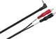Hosa CMR-203R Stereo Breakout Cable - Right-angle 3.5mm TRS Male to Left and