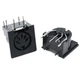 Xiaoyztan 5 Pin DIN Female Chassis Connector Socket, Panel Mount & PCB Black