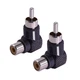 CNARIO 2pcs RCA Male to Female Right Angle Coupler 90degree Elbow black 