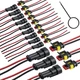 JRready 12-Kit 2 Pin Waterproof Electrical Connectors &ndash; UL1015 Certified, 