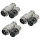 Xiaoyztan 3 Pairs 4-Pin Microphone Male & Female 70.5mm x 18mm, Nickel Plated 