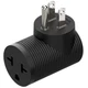 Right Angled 4 in 1 NEMA 5-15P Power Adapter, Plugrand to black