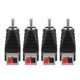 Borsuer Rca To Speaker Wires Adapter, 4Pcs Rca Male To Spring Press Ty