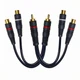 CNHIDEE RCA Splitter 1 Male to 2 Female 2 208 mm / 8.5 inches, Dark Blue 