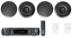 Rockville 2-Room Home Audio Receiver+(4) Black 8" Ceiling Speakers+Wall Controls