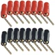 Cess Screw Type Bend Pin Banana Plugs, 2mm Plug, Tip Black & Red 