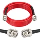 MOOKEERF 10FT RG58 50 ohm BNC Male to Coax Cable - Low Loss 10FT, Red 