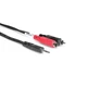 Hosa CMR-203 Stereo Breakout, 3.5 mm TRS to Dual RCA, 3 ft Cable