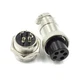 Hxchen 5 Pin Metal Male Female Panel Connector 16mm GX16-5P Silver 