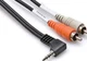 Hosa - CMR-203R - 3.5mm TRS Right-Angle to RCA Y Cable - 3 ft.