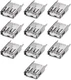uxcell PCB USB Connector Type-A Female Jack 4 Pin Vertical Straight silver 