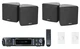 Rockville 2-Room Home Audio Receiver Amp+(4) 3.5" Cube Speakers+Wall Controls