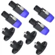 Supkiir 8 Pack Audio Speaker Plug Kit, Including 4Pcs 4 Pole black 