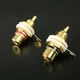Zerone 2 Pcs Terminal Gold Plated Copper Panel Mount Female Jack Gold/Brass