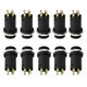 RLECS 10pcs 3.5mm Mini Stereo Female Jack Socket Plug with Nut, 3.5MM Black 
