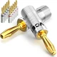 Vcelink Speaker Banana Plugs 6 Pairs/12 Pcs, 24K Gold Plated Dual-scre