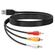 BERANMEY USB to 3RCA Cable, 1.5m/5ft Male 1.5 meters, Red,White,Yellow