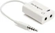 StarTech.com 4 Position Microphone and Headphone Splitter &ndash; 3.5 mm  - White