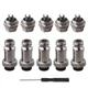 BQLZR Silver Aviation Plug 4-Pin 16mm GX16-4 Metal Male Female Panel Silvery