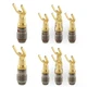 Nakamichi FanLock Excel Series 24k Gold Plated Spade Connector Banana Plug 10...
