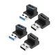 rgzhihuifz 4 Pack USB 3.0 Adapter 90 Degree Male to Female 28*22*18MM, Black 