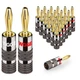 WGGE WG-029 Banana Plugs Audio Jack Connector, 24K Gold Dual Screw Lock Speaker