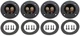 BlueMart 3" Round 2-Way Binding Post Screw Cup Connector Speaker Black - 4pcs 