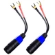 CNCESS Spade Fork Plug to Speakon Female Jack Large Spade, Black & Red