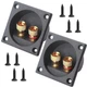 2PCS 2.2 Inch Square 2-Way Speaker Box Terminal Cup with Banana Plugs and Scr...