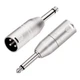 Tisino 1/4" TS Mono to XLR Adapter, Unbalanced Quarter Small, XLRM 