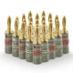 Ultimate Series 24K Gold Plated Beryllium Red Copper Banana Plug 12-18 AWG Gauge