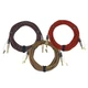 32ft Mixed Color Tweed Straight to Straight 1/4 Guitar Instrument Cables, 3 Pack
