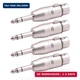 4 Pack XLR Female to 1/4" TRS Adapter, Balanced Female XLR to Quarter In