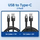 2PCS USB Type-C Fast Charging & Data Cables &ndash; 3A, Durable, 1M & 2M Options
